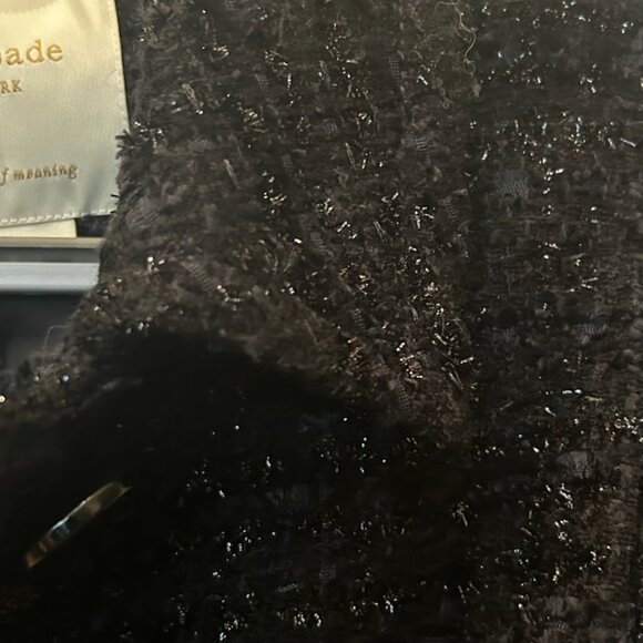 NWT Kate Spade Style Kimono Style Metallic Bouclette Tweed Belted Coat Jacket - Picture 9 of 13